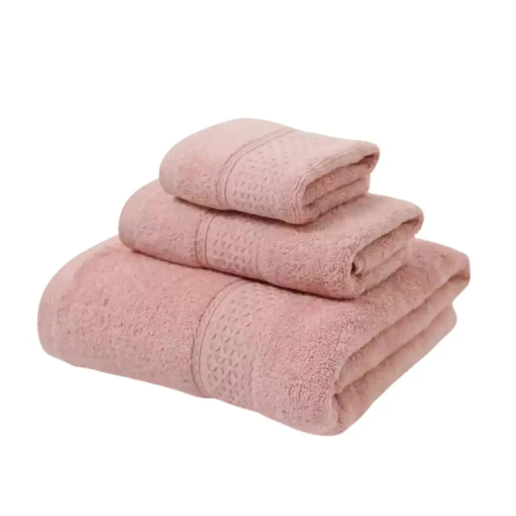 HappiNest 3pcs Luxurious Cotton Towel Set Ultra Soft Highly Absorbent Includes 1 Bath Towels 1 Hand Towels 1 Washcloth For Home Bathroom