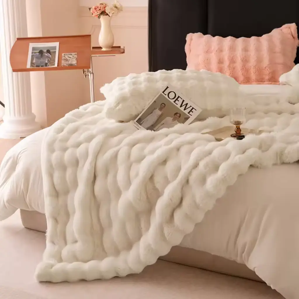 HappiNest Autumn Winter Plush blanket Bed Cover Coral Velvet Blanket Bedroom Sofa Cover