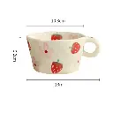 HappiNest Ins Cute Hand Pinched Ceramic Mugs Hand Painted Strawberry Flower Espresso Coffee Cups Breakfast milk cup Gift For Kids Girls 