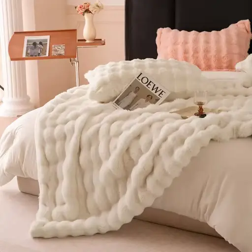 HappiNest Autumn Winter Plush blanket Bed Cover Coral Velvet Blanket Bedroom Sofa Cover