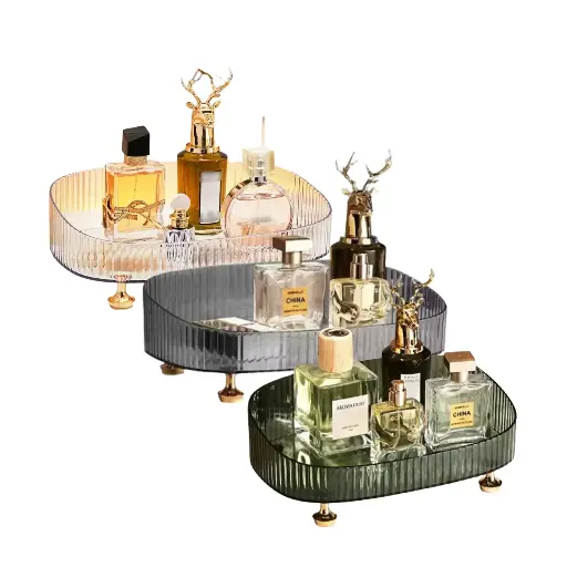 HappiNest Makeup Perfume Organizer, Bathroom Vanity Tray, Decorative Dresser Tray, Countertop Organiser Tray for Cosmetic, Sundries 